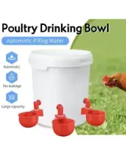 Automatic Chicken Waterer + 15L Bucket Bird Cook Gravity Feeder Drinking System