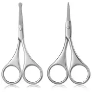 2Pcs Facial Hair Small Grooming Scissors For Men Women - Eyebrow, Nose Hair, ...