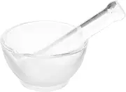 GARVALON 1 Set Glass Grinding Bowl with Pestle Chemical for Medicine and Pills Crush Pot for Household Use and Experiment Preparation