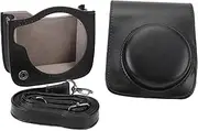 Protective Case for Mini 90, PU Leather Camera Bag with Adjustable Shoulder Strap, Detachable Design, Carrying Case for Mini 90 Instant Film Camera (Black)