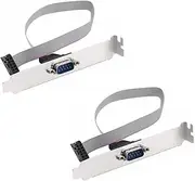 Poyiccot DB9 to 10-Pin IDC Serial Cable 2-Pack, RS232 Serial D-Sub DB9 9Pin Male to 10Pin IDC Female Motherboard Header Connector Adapter Flat Ribbon Cable with 12cm Bracket,11inch
