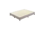 Mattress Base Ensemble King Size Solid Wooden Slat in Beige with Removable Cover