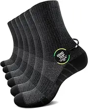 [TUUHAW] 6 Pairs of Socks Men Women Tennis Socks Sports Socks Running Socks Hiking Socks Cycling Socks Breathable Cotton Men's Socks, Grey*6, 8-10 US