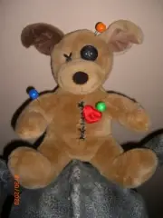 12" Voodoo Puppy Dog Plush Halloween Horror Prop Creepy Haunted Collectible