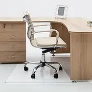 FARUIFETT Tempered Glass Chair Mat, 36" x 46" Office Chair Mat for Carpet Hardwood Floor, Heavy Duty Hard Chair Mat, Effortless Rolling, Easy Clean, Not Prone to Scratch