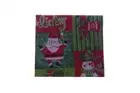 Red Christmas Santa Claus Snowman Snow Green Red Vinyl Tablecloth Round 60" NEW