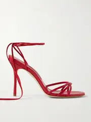 [Manolo Blahnik] Manolo Blahnik - Leva 105 Leather Sandals - Red - IT40 IT 40 Red