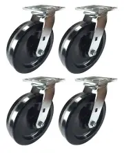 8" x 2" Heavy Duty "Phenolic Wheel" Caster - 4 Swivels