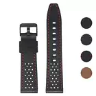 StrapsCo Perforated Leather Watch Band Strap for Fitbit Versa / 2 / Lite