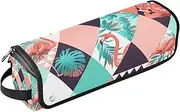 [sanluoli] Hair Tool Travel Bag for Women with Heat Resistant Pad Carrying Case Flat Curling Iron Waterproof Organizer Geometric Flamingos Art Triangle