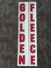 Golden Fleece 'vertical text' self-adhesive vinyl sticker for petrol bowser