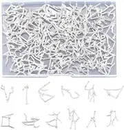 [SUNNYCLUE] 1 Box 96Pcs 12 Styles Constellation Charm Resin Filler Charms Bulk Silver Alloy Zodiac Epoxy Horoscope 12 Star Signs Connector Linking Flatback Cabochon Fillers for Jewellery Making DIY