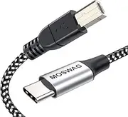 MOSWAG 3.28FT/1M Type C to USB B Cable Nylon Braided USB C Midi Cable Printer Scanner Cord with Metal Connector Compatible with AiO, HP, Canon