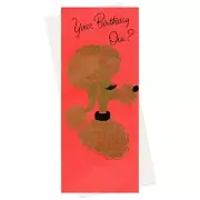 Funny Vintage BIRTHDAY Card, French Poodle Dog Oui Cherie by OZ Carte Blanche +✉