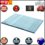 Queen Memory Foam Mattress Topper Protector Bedding COOL GEL Bamboo Cover 7 Zone