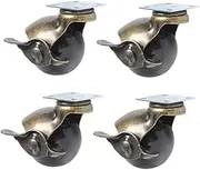 4 Pcs 2 Inch Furniture Ball Caster Wheel Vintage Furniture Ottoman Swivel Top Plate for Sofa Chair Wardrobe