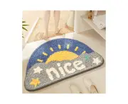 Half Round Bath Mats, Entrance Carpet Cartoon Doormat, Half Round Cute Entrance Welcome Mat, Half Round Non-Slip Rug-Pattern 1