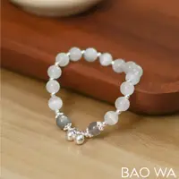 在飛比找松果購物優惠-BAO WA 珠寶 天然水晶灰月光石白貓眼石低調氣質女款手鍊