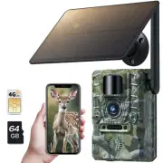 Live Streaming 4g Trail Camera w/Solar panel, EiotSims, 64gb sd, LIon Batteries