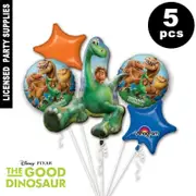 5pcs Disney The Good Dinosaur SuperShaped Foil Balloon Sets - Self Sealing Air Filled Balloons for Kids Birthday Party Decor & Favour