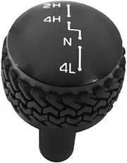 DV8 Offroad Replacement Shift Knob fits 2007-2018 Wrangler JK | 4WD Shifter | Billet Aluminum Construction | Rubber Tire Tread Grip