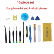 8/9/10/11/16/21pcs Repair Tool Kits Cell Phones Opening Pry Smartphone Screwdrivers Tool Set For iPhone For Samsung For HUAWEI 16pcs