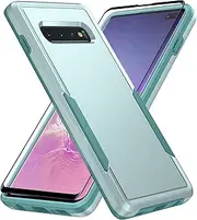 [Asuwish] Phone Case for Samsung Galaxy S10 Plus with Tempered Glass Screen Protector Cover and Slim Thin Hybrid Full Body Protective Cell Accessories S10+ S10plus 10S Edge S 10 10plus Women Men Green