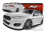 XR6 FG X XR6 XR6 TURBO WINTER WHITE A2 FRAMED PRINT (FT360)