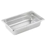Anti-Jam Steam Pan Quarter-Size Reinforced Stainless Steel 2 1/2"D 24 Gauge