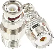 tunghey 2 Pack BNC UHF Coax Connector PL259 UHF Female to BNC Male Coaxial Connector Low Loss Coax Adapter for RF Antennas/Wireless LAN Devices/Coaxial Cable/Wi-Fi Radios