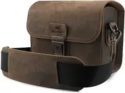 MegaGear Mirrorless, Instant and SLR Cameras MegaGear MG1724 Pebble Genuine Leather Camera Messenger Bag for Mirrorless, Instant and SLR Cameras - Cinnamon Camera Messenger Bag, Cinnamon (MG1724)