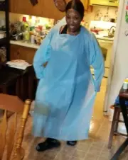 9 Pack Hospital Gowns semi transparent Blue with Back Tie
