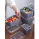 知泊商城 USAMI雙層洗菜瀝水保鮮盒家用冰箱冷凍收納盒塑膠帶蓋瀝水籃