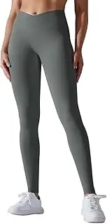 [ZPLxi] Women Workout Leggings Knit Seamless Cross Waist Stratch Butt Lift Exercise Tights Pants for Yoga, Running, Daily Wear
