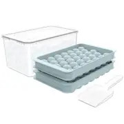 Ice Cube Tray for Freezer with Lid & Bin, 0.8"x66 Round Ice Cube Blue-0.8"