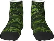 [YANYU] Green Army Digital Camouflage Print Workout Everyday Socks For Men And Women All Seasons Comfortable Adult Socks, 1 Black, One Size