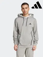 adidas Grey Game and Go Training Hoodie (F02029) | $115