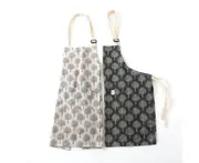 A12 2PCS Kitchen Hanging Neck Small Tree Pattern Sleeveless Apron Home Waterproof and Oil-proof Overalls for Cooking BBQ Drawing
