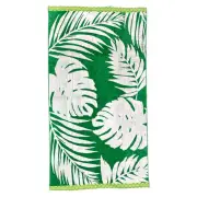 Renee Taylor Jacquard Velour Tropical Green Beach Towel 2 Pack