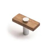 Lenah 50mm T-Bar Handle, Tasmanian Oak &amp; Polished Chrome Face Caps