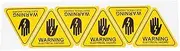 Emergency Warning Triangle 6 Pack Voltage Warning Sign English Text for Electrical Panel Safety
