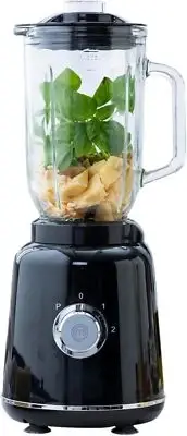 MasterChef Glass Blender for Shakes and Smoothies, Milkshake Maker, Black