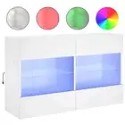 RGB LED Lights Wall TV Cabinet Entertainment Unit Display Stand Storage Shelf