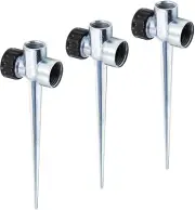 3 Pack 1/2 Inch Zinc Flow Thru Lawn Sprinkler Spike Base, Watering Sprinklers fo