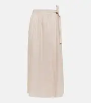 [Loro Piana] Loro Piana Linen midi skirt AU 14 white