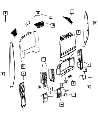 Genuine Mopar Instrument Cluster Bezel 5MY13DX9AA