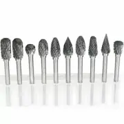 10pcs Dremel Carbide Burrs Drill Bit Set Metal Woodworking Carving Tools Rotary