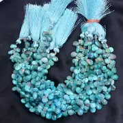 American Turquoise 6x9mm Gemstone Pear Briolette Faceted Loose Beads 8" Strand