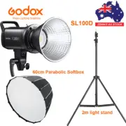 Godox SL100D LED Video Light with 60cm Parabolic Softbox Light Stand Kit