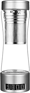 Hydrogen-Rich Water Bottle 3-in-1 Hydrogen Water Bottle Portable Hydrogen Water Ionizer Machine with SPE Membrane 3 Minutes Electrolysis Hydrogen Content 1300 PPB for Home Office Use 250 Ml(Silver)